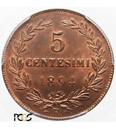 San Marino 5 centesimi 1894 R, PCGS MS 65 RB