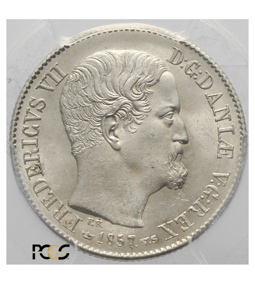 Denmark 16 Skilling Rigsmont 1857 VS. PCGS MS 64 Denmark 16 Skilling Rigsmont 1857 VS. PCGS MS 64