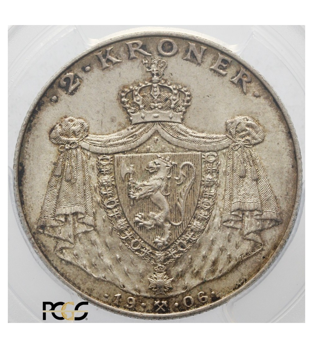 Norwegia 2 Kroner 1906. PCGS MS 66