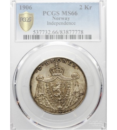 Norway 2 Krone 1906. Independence. PCGS MS 66