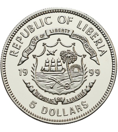 Liberia 5 Dollars 1999, J. F. Kennedy