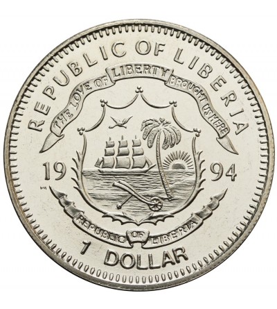 Liberia 1 dolar 1995, hipopotam