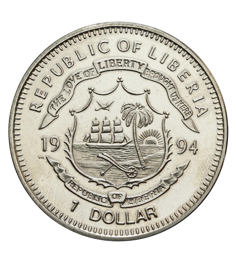 Liberia 1 dolar 1994, żółw