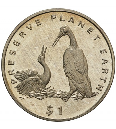Liberia 1 dolar 1995, bociany