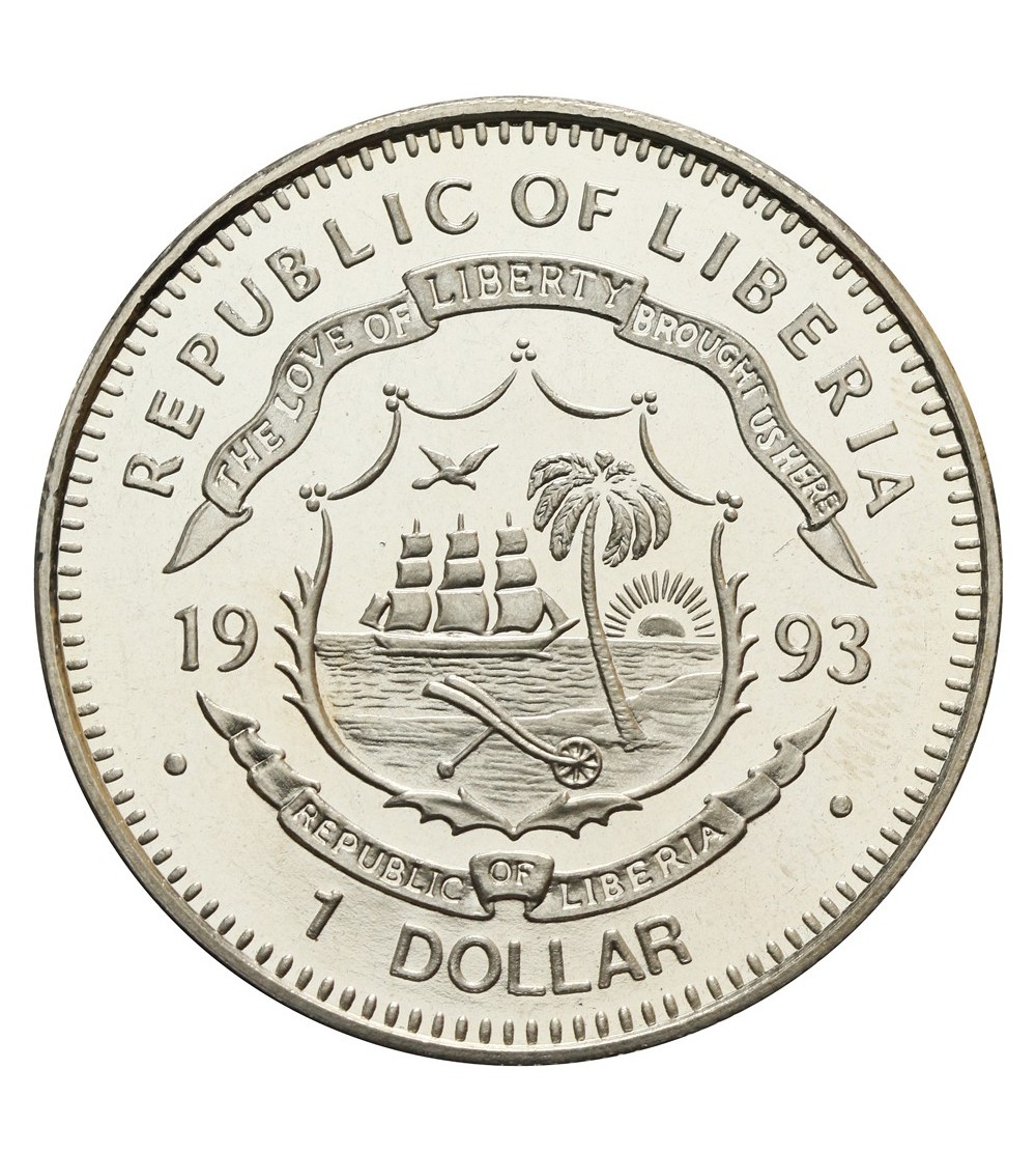 Liberia Dollar 1993, Protoceratops