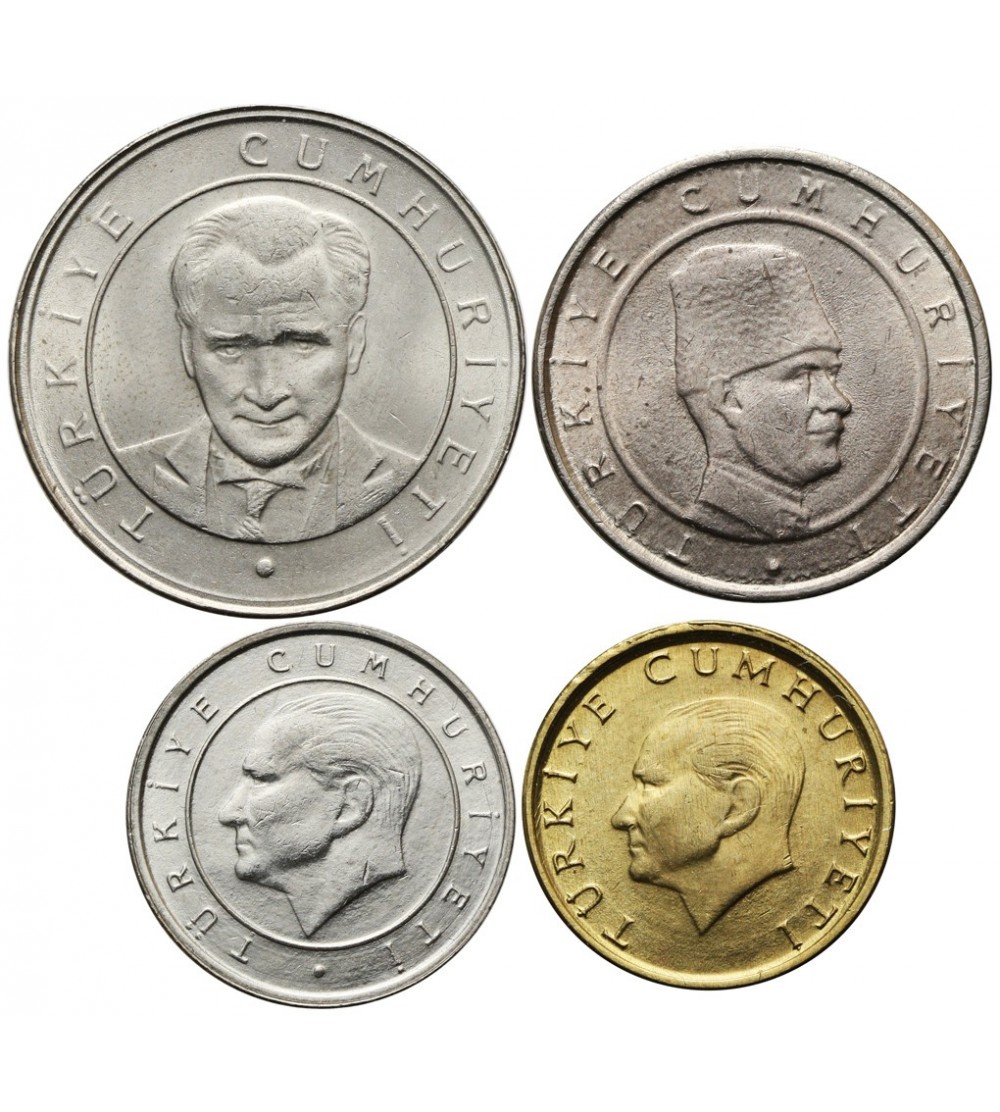 Turkey 25, 50, 100, 250 Bin Lira 2001-2002
