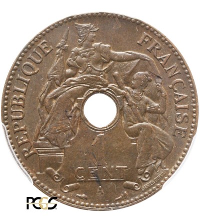French Indo-China Cent 1897 A - PCGS MS 65 BN