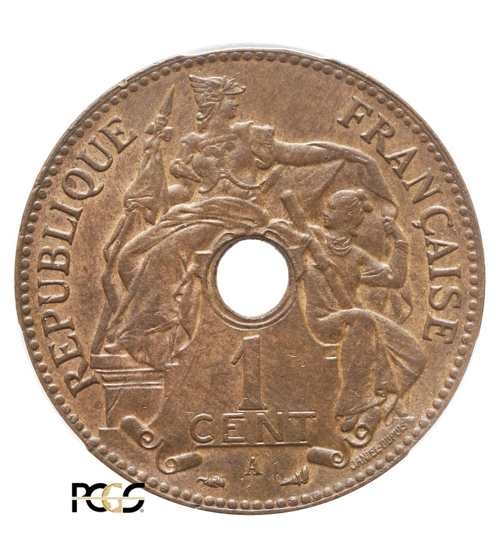 Indochiny Francuskie 1 cent 1898 A - PCGS MS 63 BN