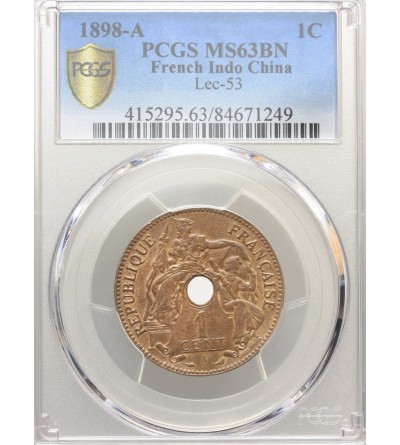 French Indo-China Cent 1898 A  - PCGS MS 63 BN