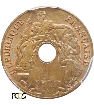 Indochiny Francuskie 1 cent 1926 A - PCGS MS 66 BN