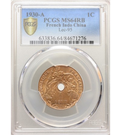 Indochiny Francuskie 1 cent 1930 A - PCGS MS 64 RB