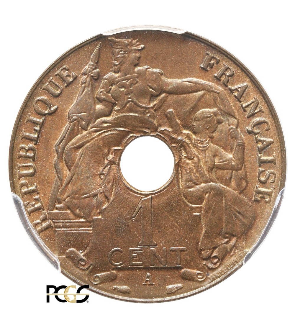 French Indo-China Cent 1938 A - PCGS MS 65 RB