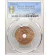 Indochiny Francuskie 1 cent 1938 A - PCGS MS 65 RB