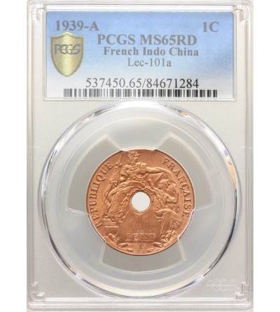 French Indo-China Cent 1939 A - PCGS MS 66 RD
