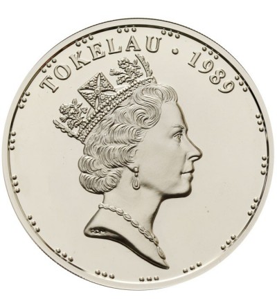 Tokelau Islands, $ 5 Tala 1989, Kpt. John Byron and H.M.S. Dolphin - Proof