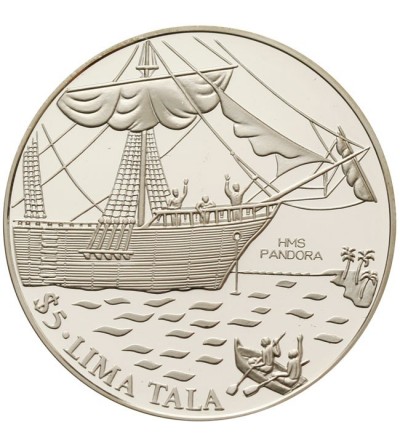 Tokelau, $ 5 Lima Tala 1993, H.M.S. Pandora - Proof