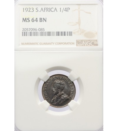 South Africa 1/4 Penny (Farthing) 1923 - NGC MS 64 BN