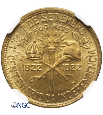 Brazil 500 Reis 1922 - NGC MS 65