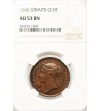 Malaje - Straits Settlements 1 cent 1845 - NGC AU 53 BN