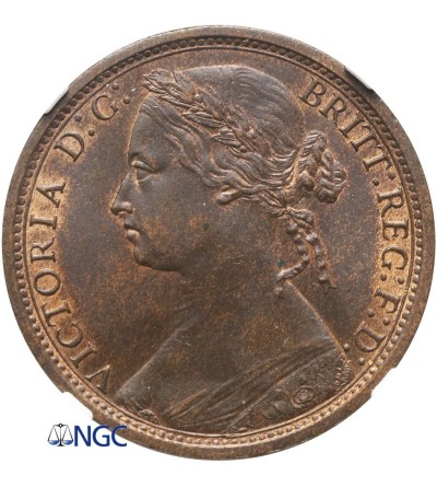 Great Britain, Penny 1874 H, Victoria - NGC MS 62 BN (16 Leaves)