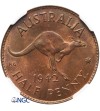 Australia 1/2 Penny 1942 (P) - NGC MS 64 RB