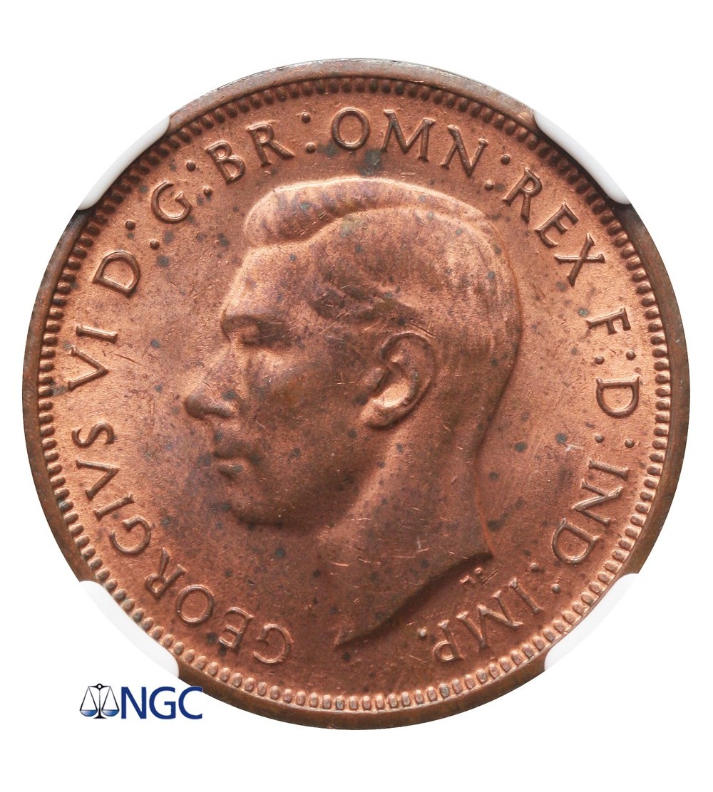 Australia 1/2 Penny 1943 (M) - NGC MS 63 RB
