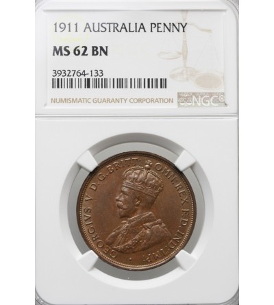 Australia Penny 1911 - NGC MS 62 BN