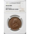 Australia 1 Penny 1911 - NGC MS 62 BN