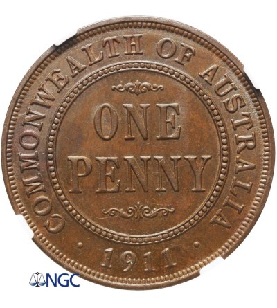 Australia Penny 1911 - NGC MS 62 BN