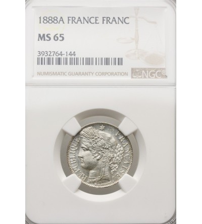 France Franc 1888 A - NGC MS 65