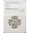 Francja 1 frank 1888 A - NGC MS 65