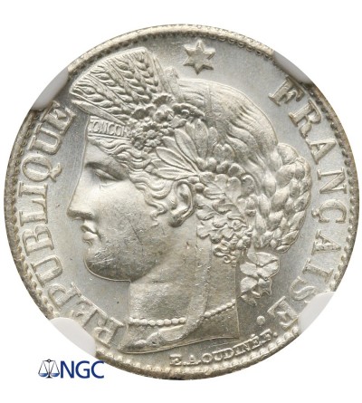 Francja 50 Centimes 1881 A - NGC MS 64
