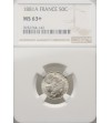 France 50 Centimes 1881 A - NGC MS 63+