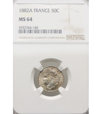 France 50 Centimes 1882 A - NGC MS 64