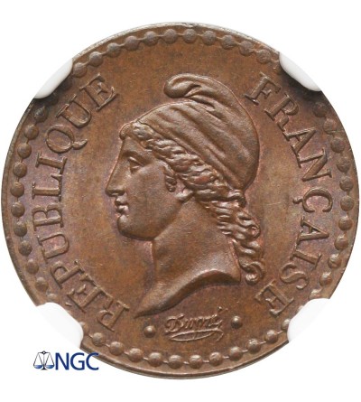 Francja 1 Centime 1848 A - NGC MS 64 BN