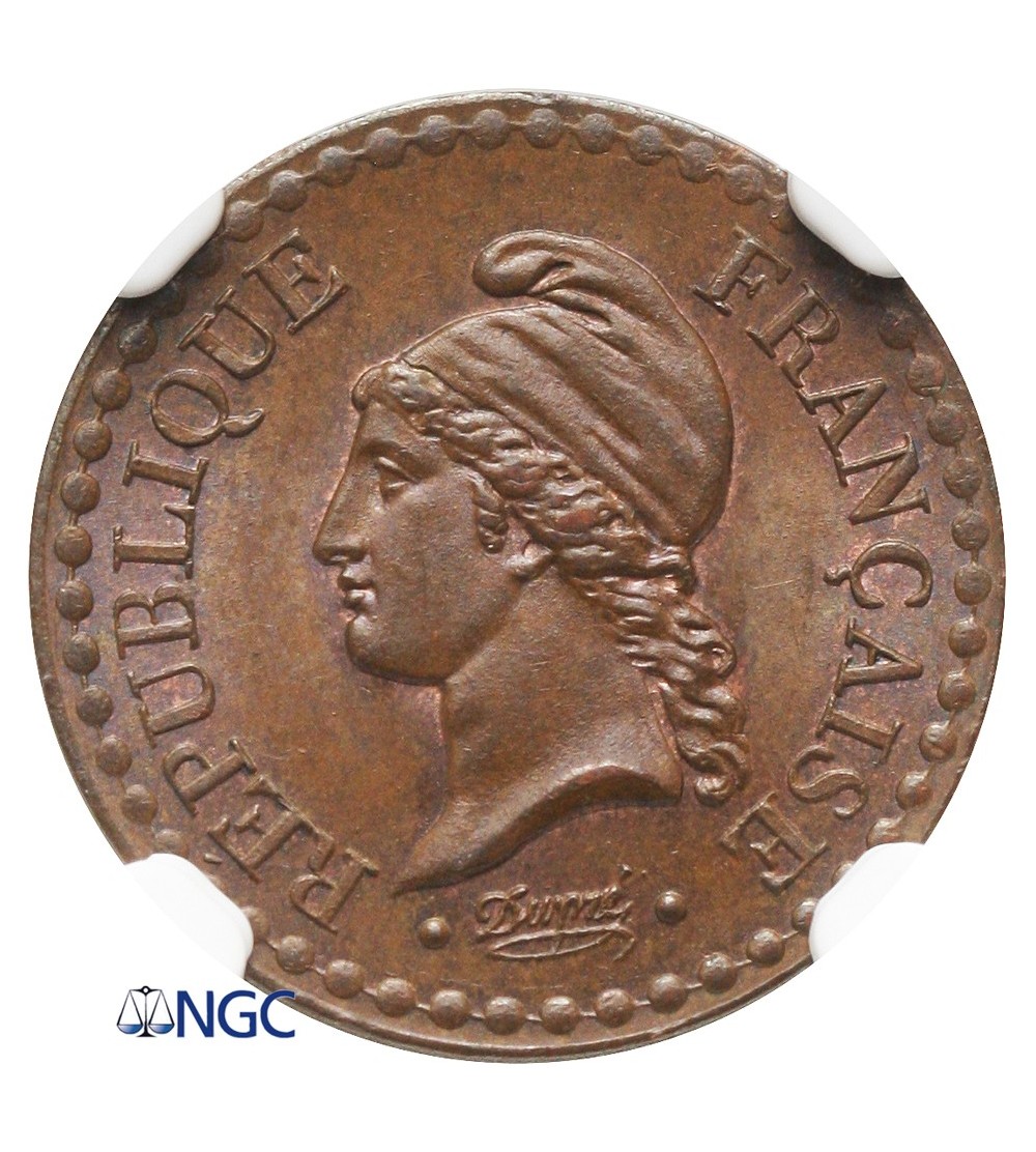 Francja 1 Centime 1848 A - NGC MS 64 BN