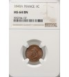 France Centime 1848 A - NGC MS 64 BN
