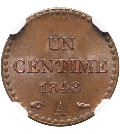 France Centime 1848 A - NGC MS 64 BN