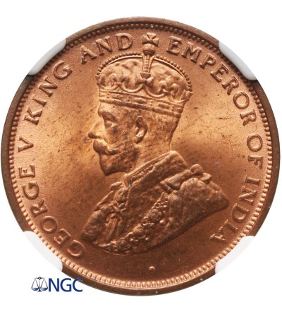 Cejlon 1 cent 1926 - NGC MS 63 RD