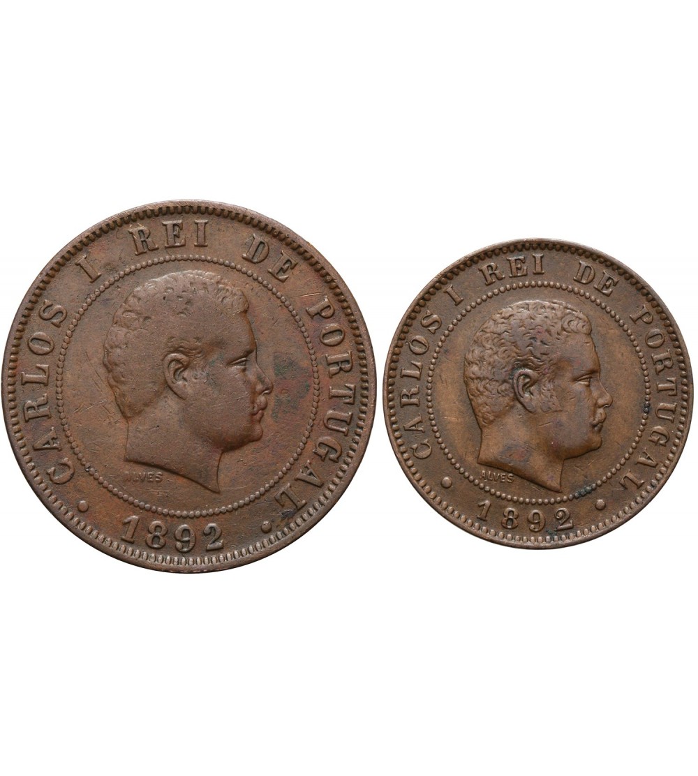 Portugal 10, 20 Reis 1892 A, 1892