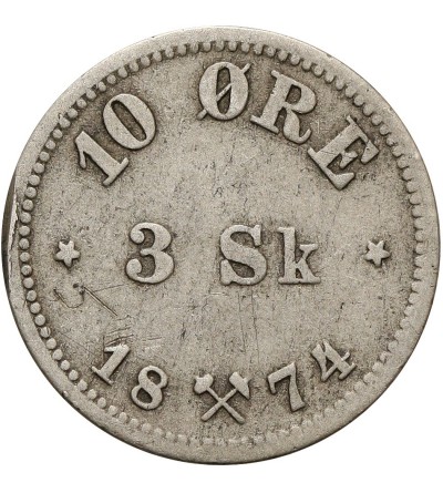 Norwegia 10 ore / 3 skilling 1874