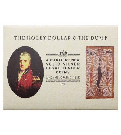 Australia. 25 Cents & One Dollar 1988, Holey Dollar & the Dump - Silver Proof