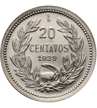 Chile, republika. 20 Centavos 1939, kondor