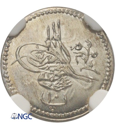 Ottoman Empire. Egypt 10 Para AH 1277 Year 8 / 1867 AD, Abdul Azis - NGC MS 65