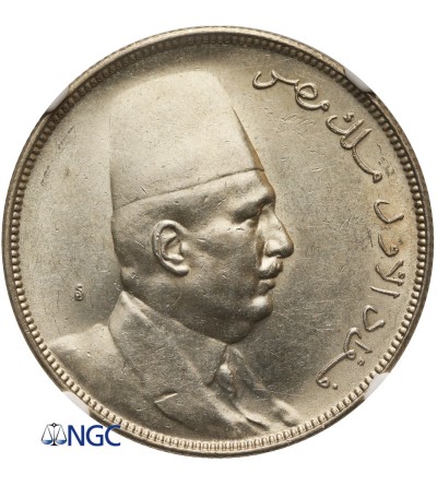 Egypt 10 Piastres AH 1341 / 1923 AD, Fuad I - NGC MS 62