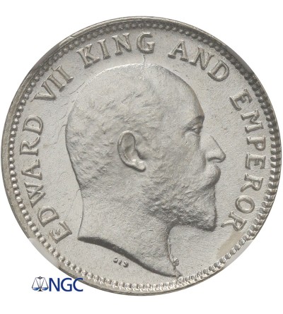 India British 1/4 Rupee 1906 (C), Calcutta, Edward VII - NGC MS 63+