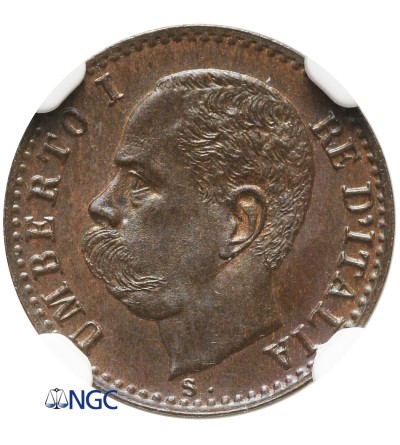 Włochy 1 centesimo 1896 R, Rzym - NGC MS 66 BN