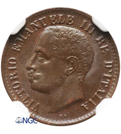 Włochy 1 centesimo 1905 R, Rzym - NGC MS 64 BN