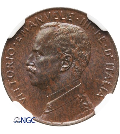 Włochy 2 centesimi 1915 R, Rzym - NGC MS 63 BN
