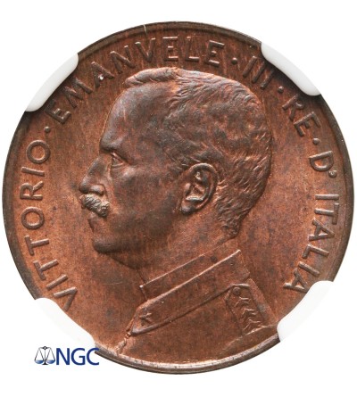 Włochy 2 centesimi 1916 R, Rzym - NGC MS 64 RB